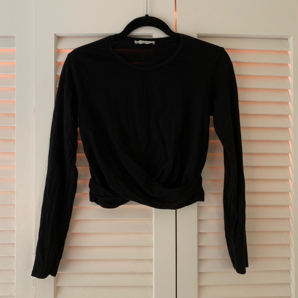 Zara black wrap bottom top